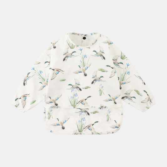 Waterproof Long Sleeve Pocket Bib, Mallard Ducks (6m-5yrs)
