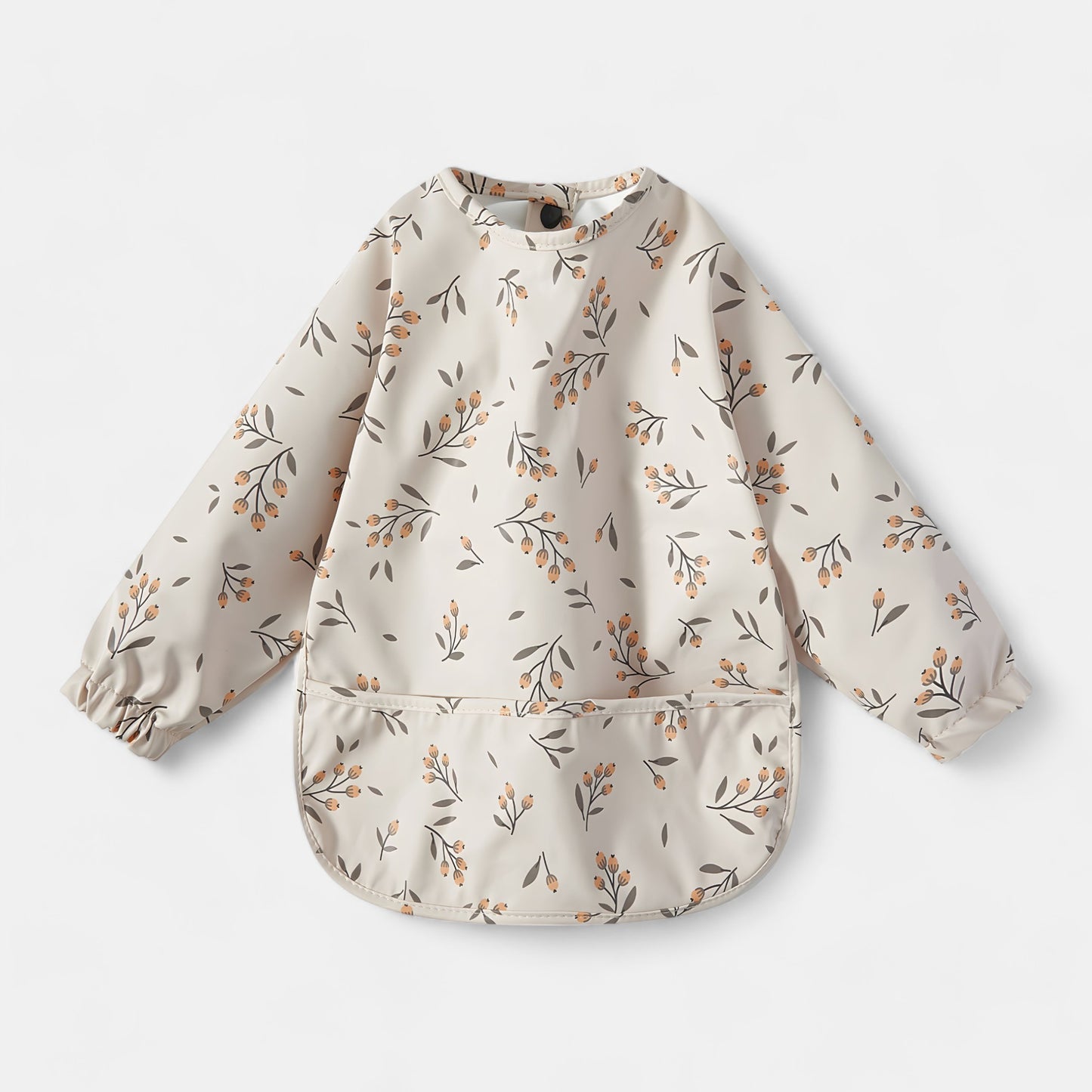 Waterproof Long Sleeve Pocket Bib, Olives - Bambisserie