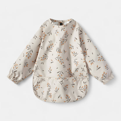 Waterproof Long Sleeve Pocket Bib, Olives - Bambisserie