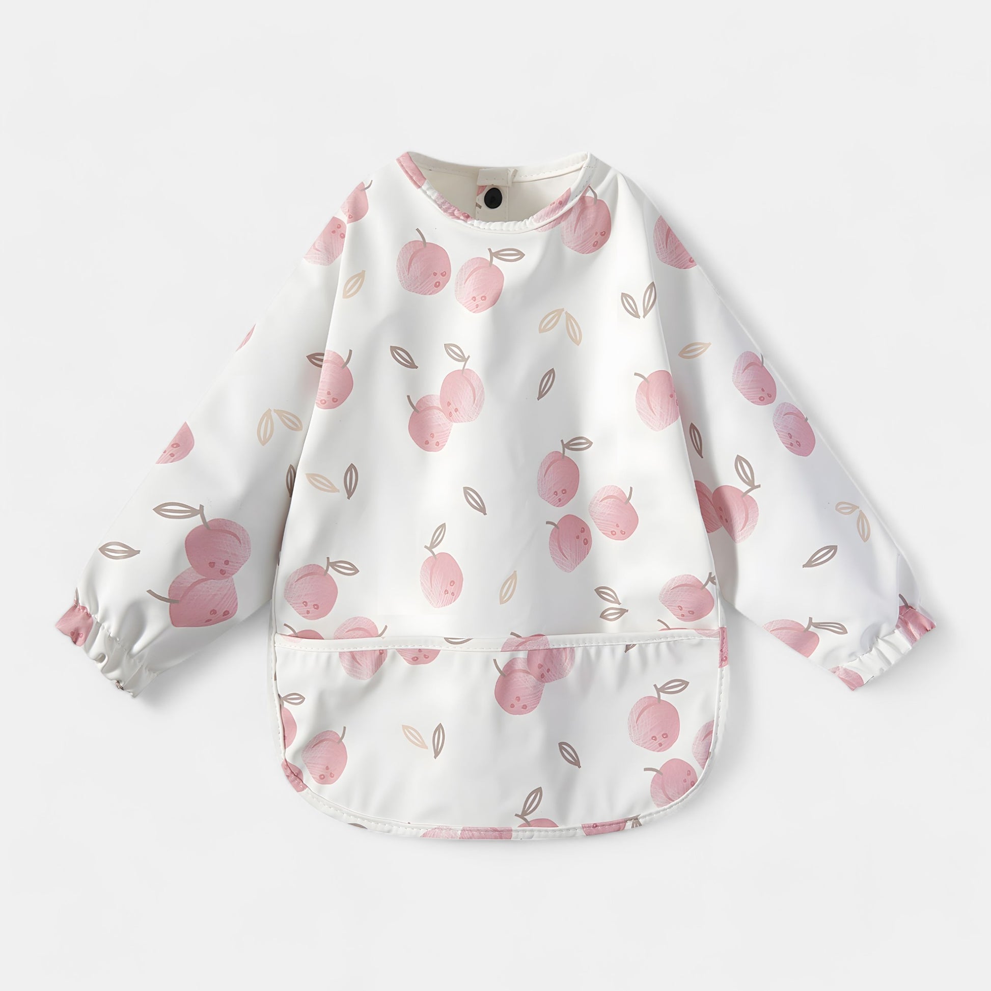 Waterproof Long Sleeve Pocket Bib, Peaches - Bambisserie