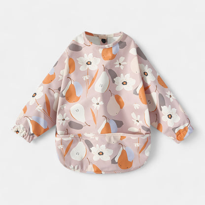 Waterproof Long Sleeve Pocket Bib, Pear Blossom - Bambisserie