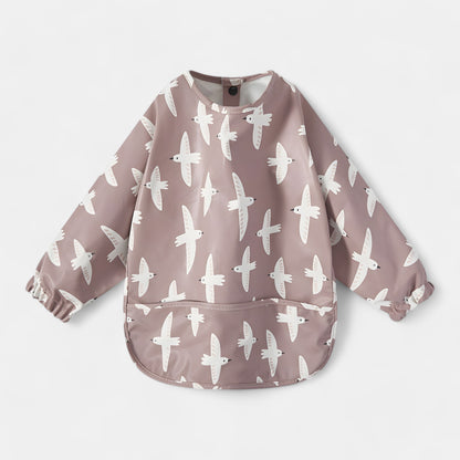 Waterproof Long Sleeve Pocket Bib, Seagulls - Bambisserie