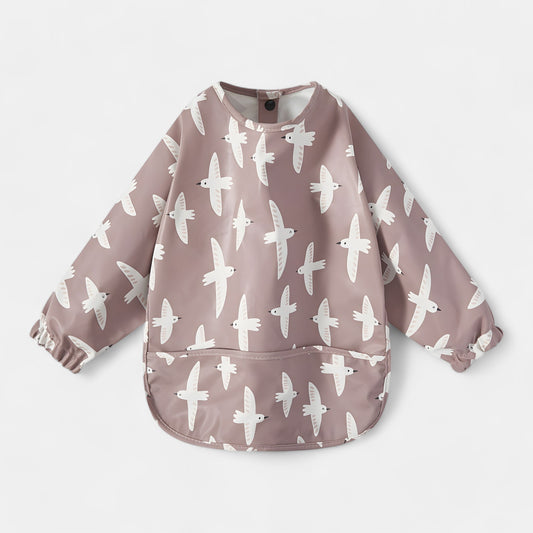 Waterproof Long Sleeve Pocket Bib, Seagulls - Bambisserie