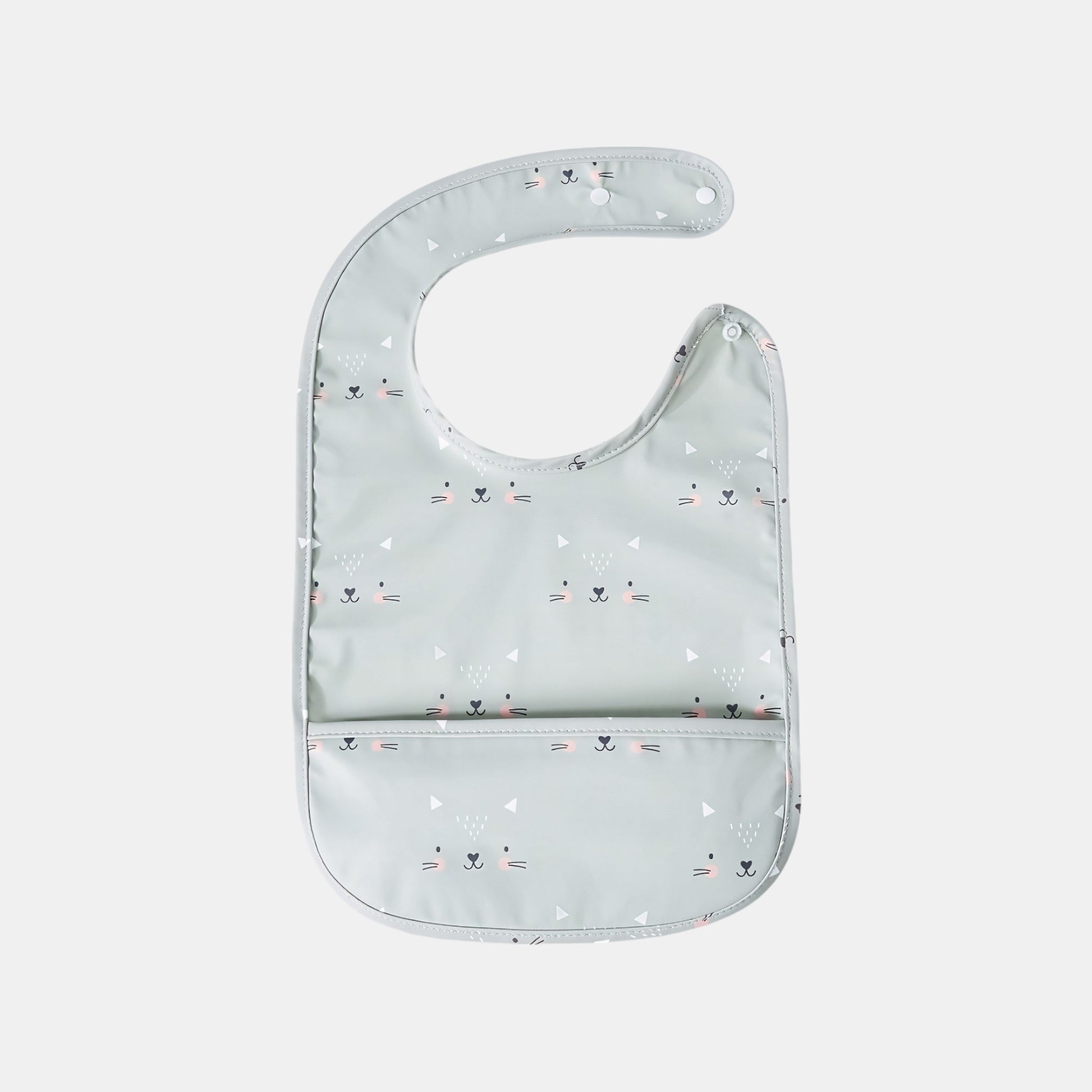 Waterproof Snap Pocket Bib, Blushing Cat - Bambisserie