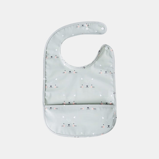 Waterproof Snap Pocket Bib, Blushing Cat - Bambisserie