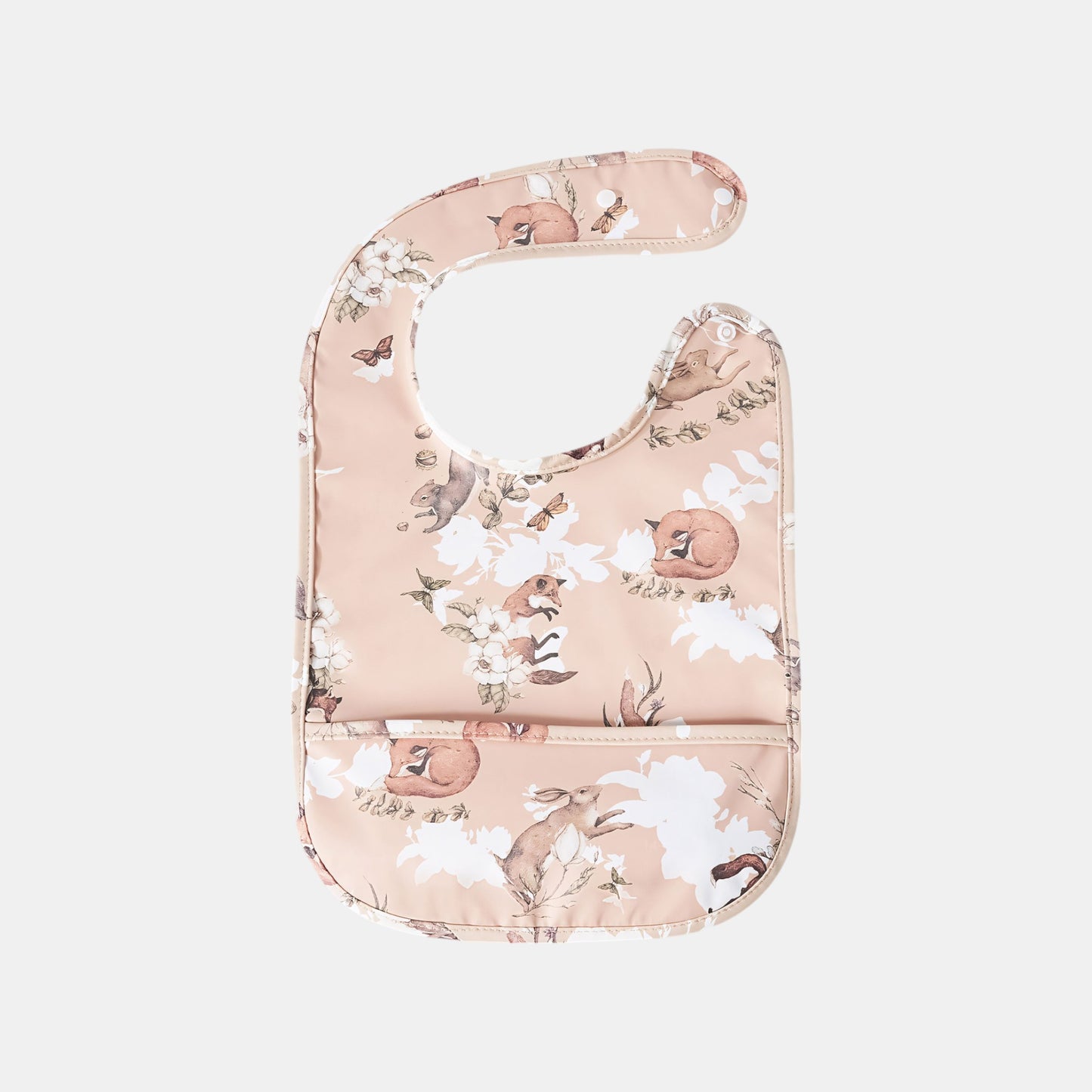 Waterproof Snap Pocket Bib, Fox & Bunny - Bambisserie