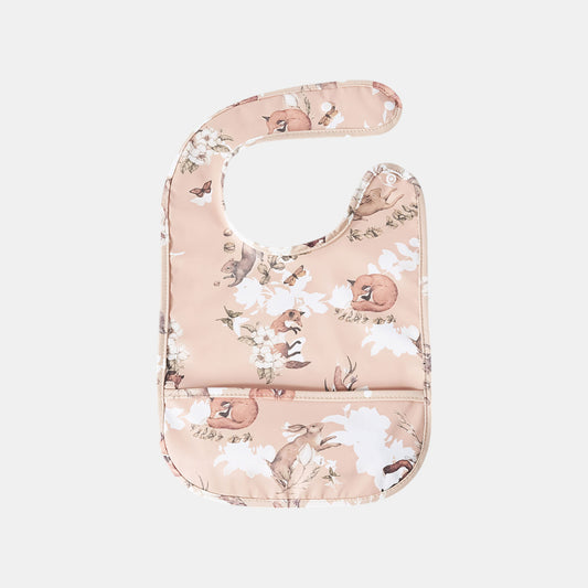 Waterproof Snap Pocket Bib, Fox & Bunny - Bambisserie