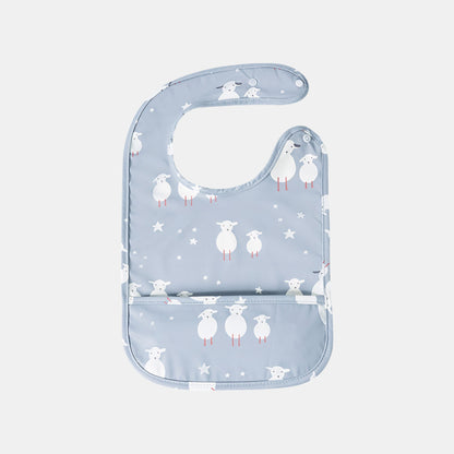 Waterproof Snap Pocket Bib, Grey Lamb - Bambisserie