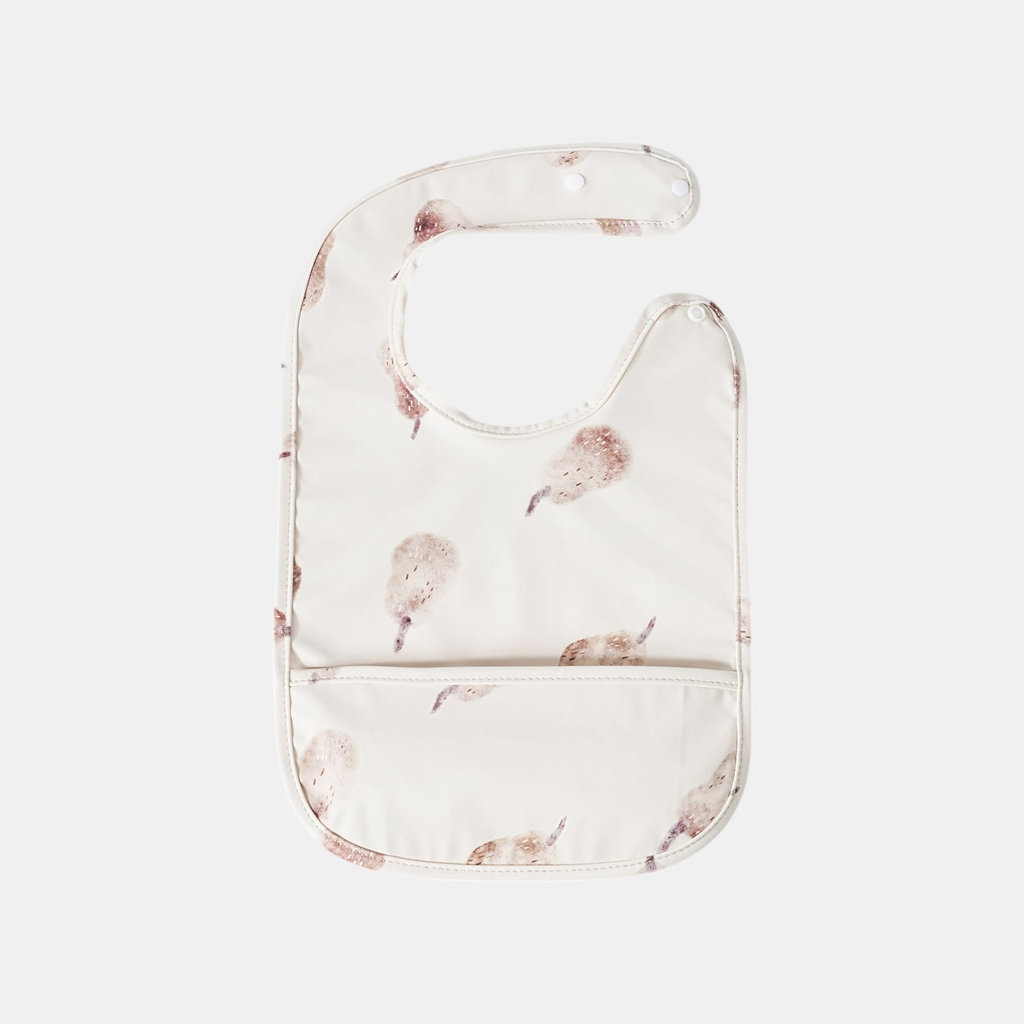 Waterproof Snap Pocket Bib, Grey Pear - Bambisserie