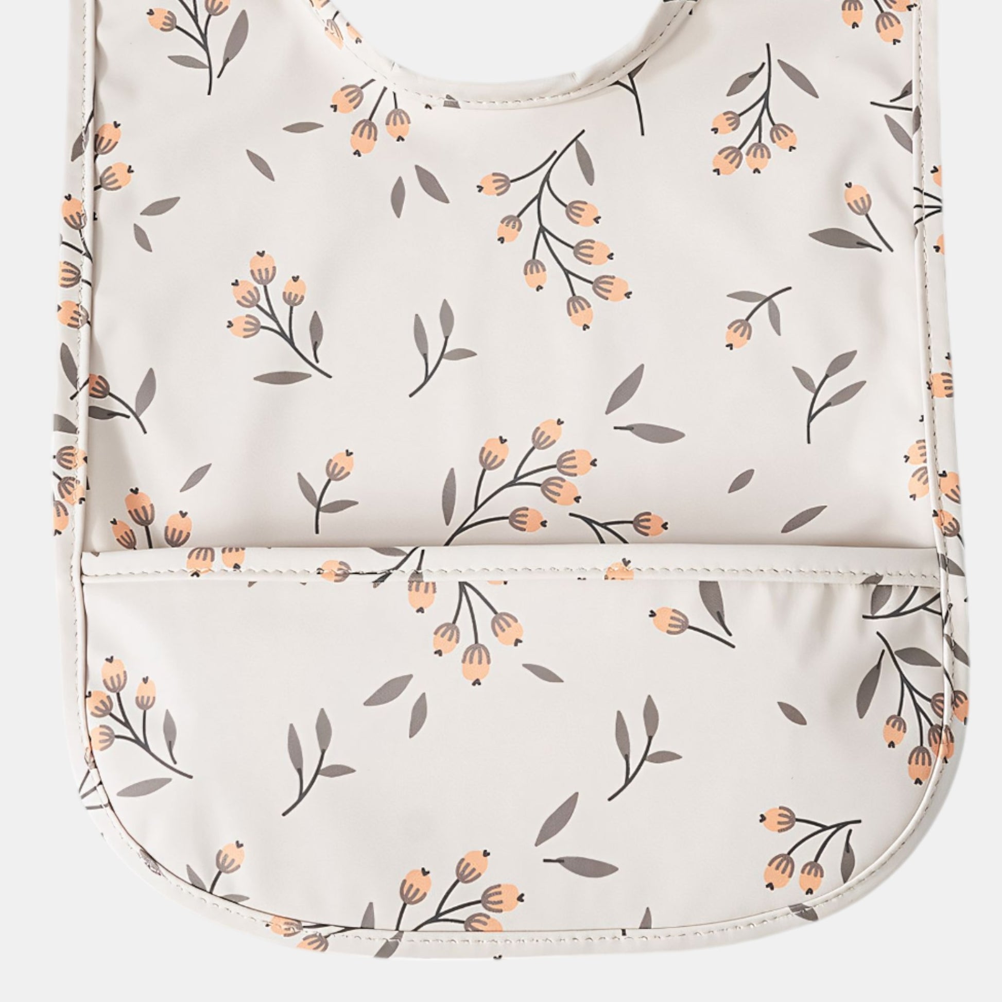 Waterproof Snap Pocket Bib, Olives - Detail - Bambisserie