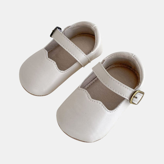 White Scallop Mary Jane Baby Shoes (11-13cm)