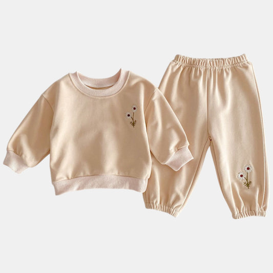 Wildflower Embroidered Cotton Lounge Set (6m-4yrs)