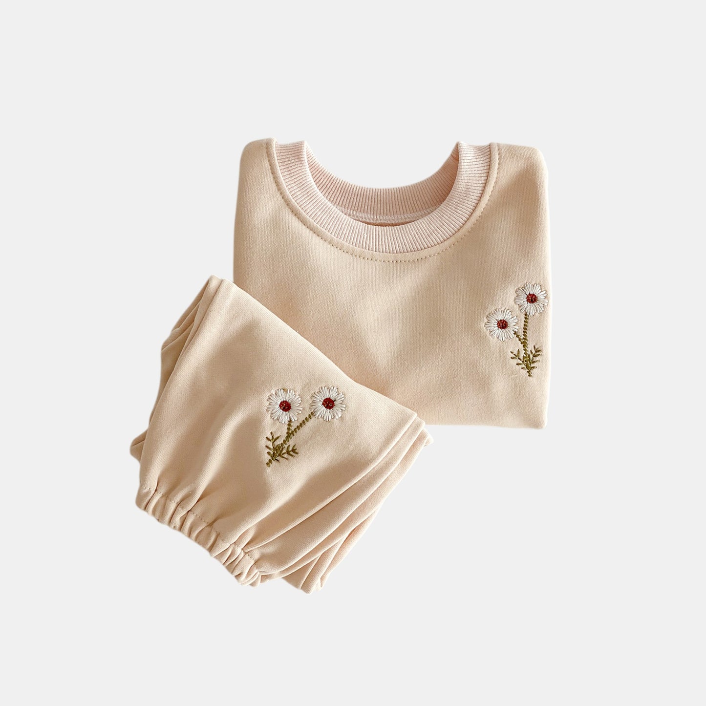 Wildflower Embroidered Cotton Lounge Set (6m-4yrs)