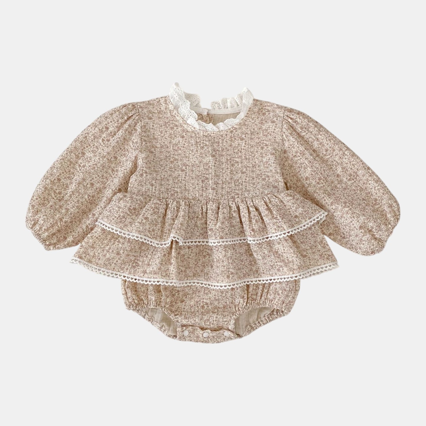 Willow Blossom Lace Cotton Romper (3m-24m)