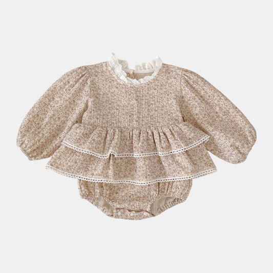 Willow Blossom Lace Cotton Romper (3m-24m)
