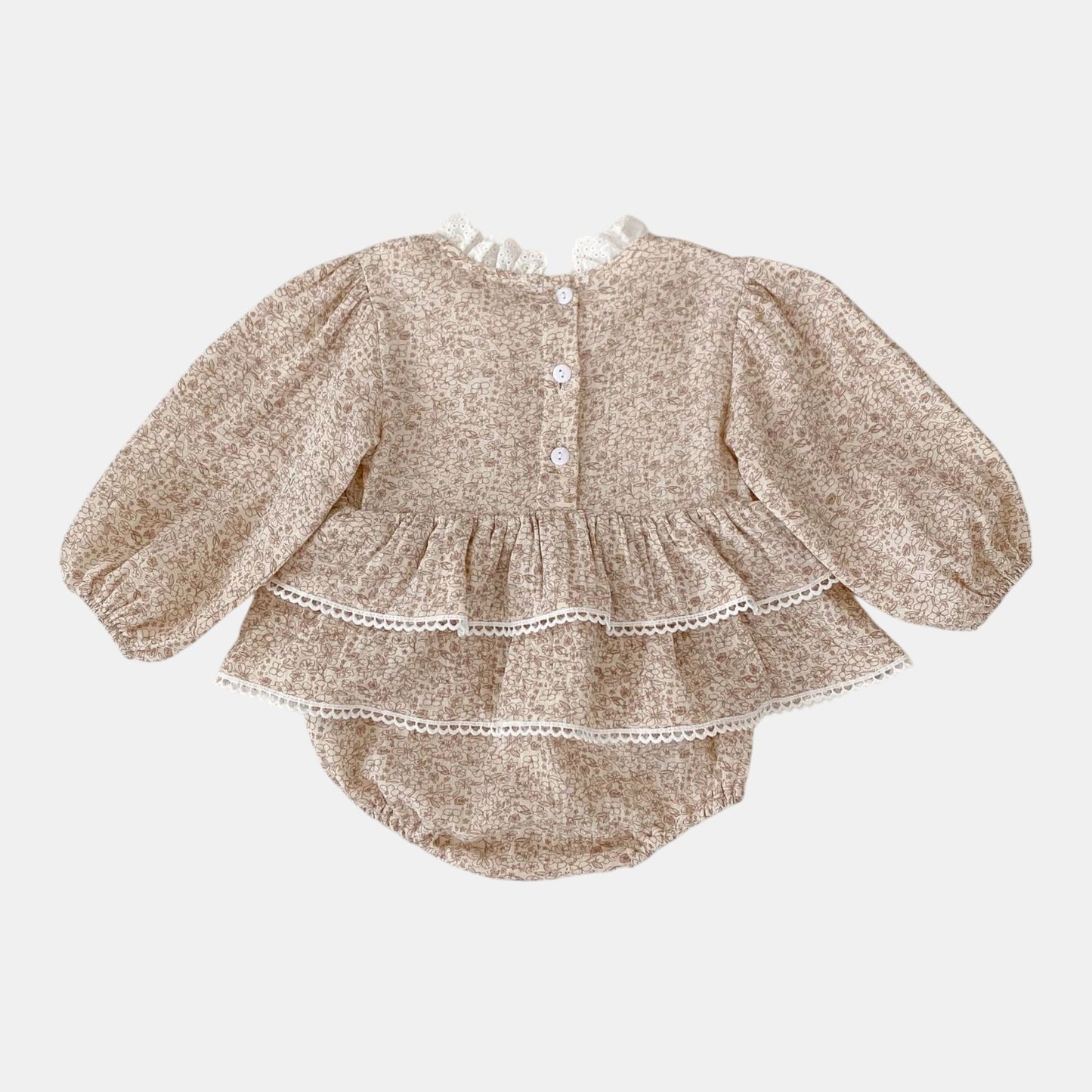 Willow Blossom Lace Cotton Romper (3m-24m)