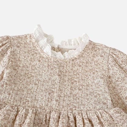 Willow Blossom Lace Cotton Romper (3m-24m)
