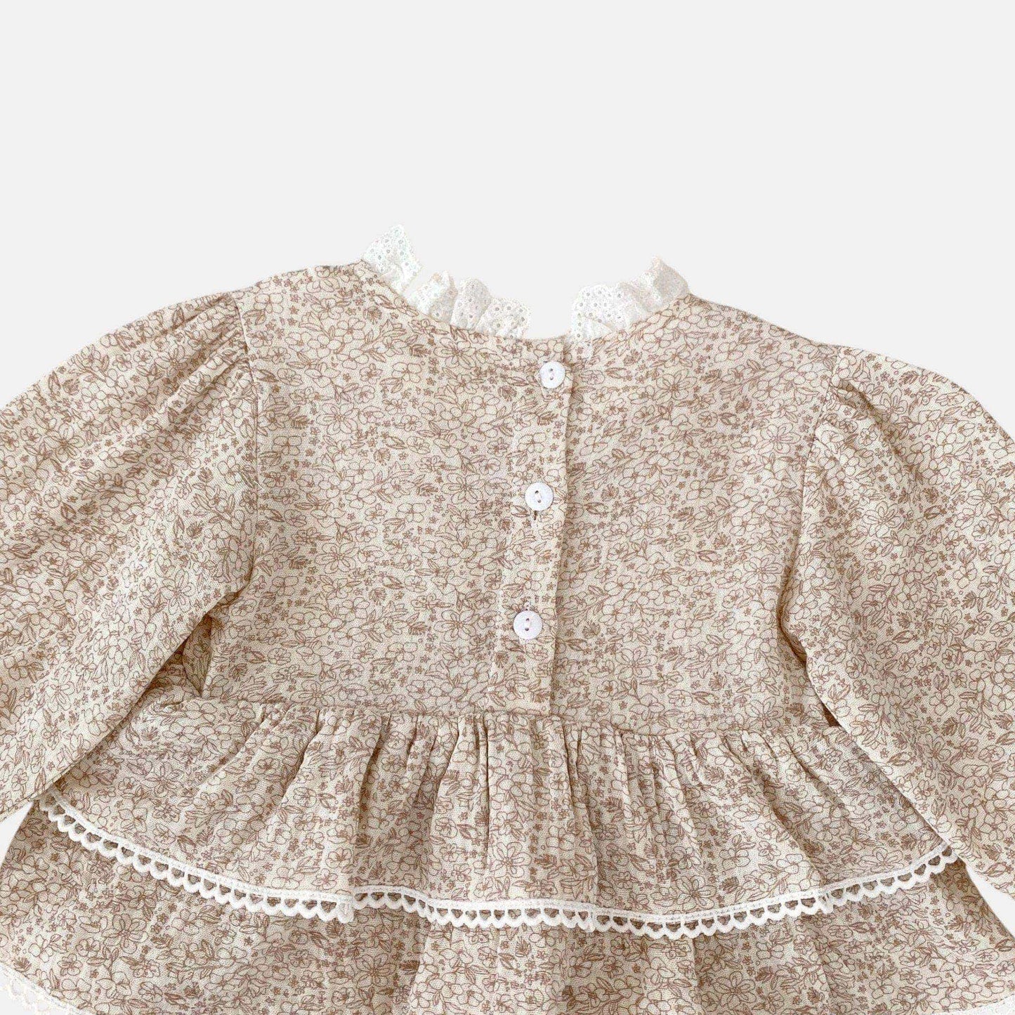 Willow Blossom Lace Cotton Romper (3m-24m)