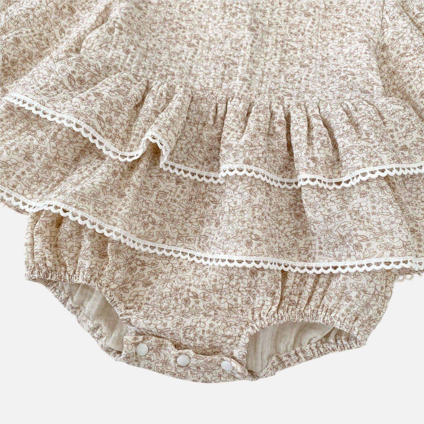 Willow Blossom Lace Cotton Romper (3m-24m)