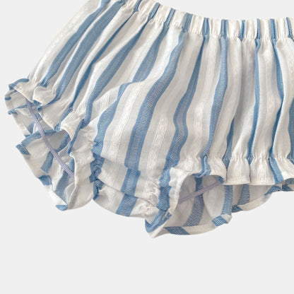 Zoey Cotton Blue Stripe Set (6m-4yrs)