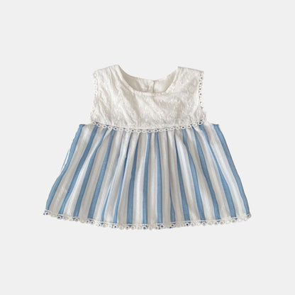 Zoey Cotton Blue Stripe Set (6m-4yrs)