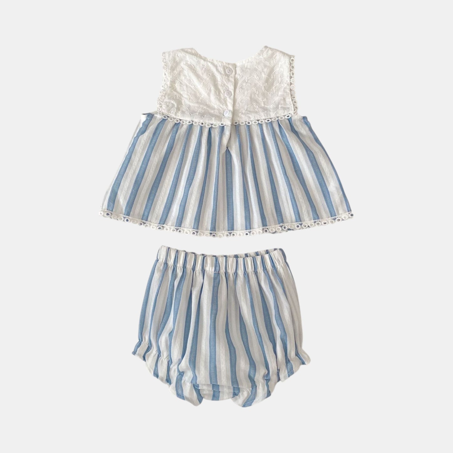 Zoey Cotton Blue Stripe Set (6m-4yrs)