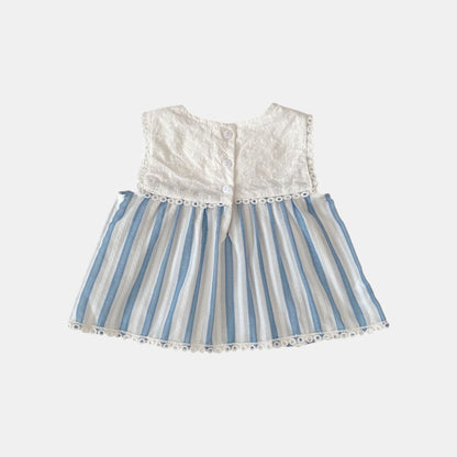 Zoey Cotton Blue Stripe Set (6m-4yrs)